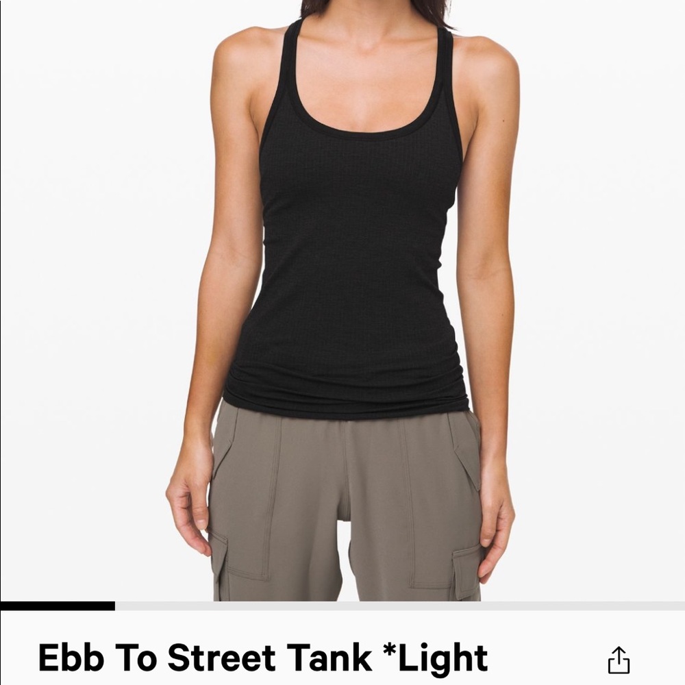 lululemon Ebb To Street Tank, Black, Size 6